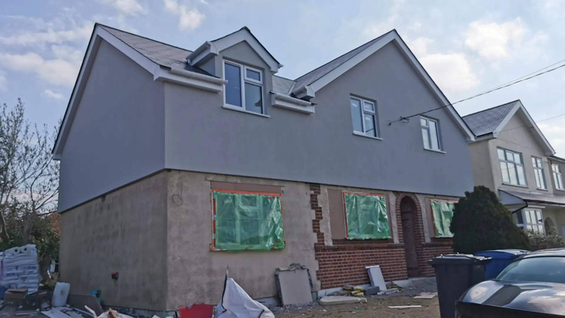 External wall insulation and silicone render in Sudbury 1