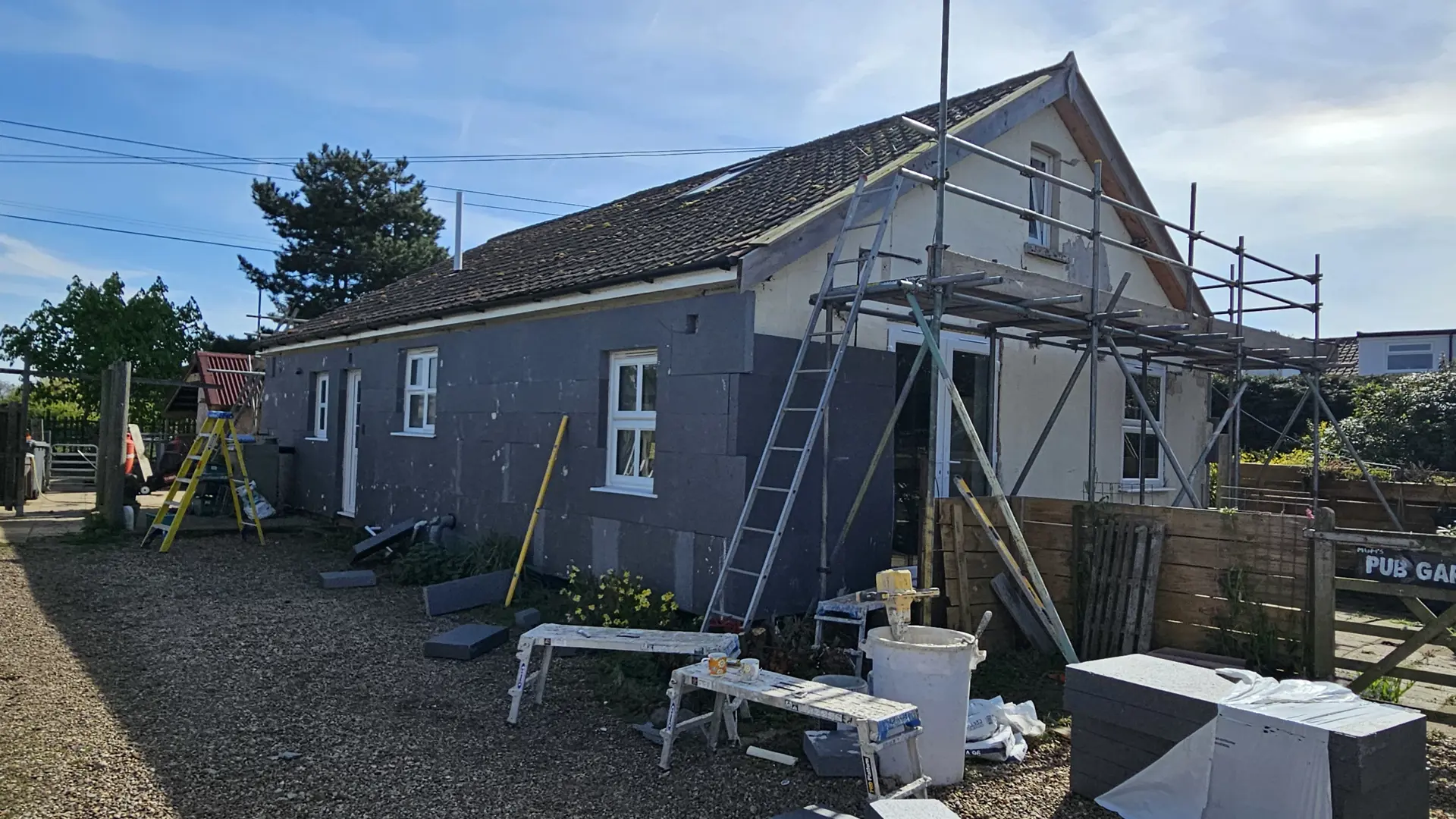 100mm Insulation Fixed To Solid Walled Bungalow In Woodbridge. Finished With Silicone Render2